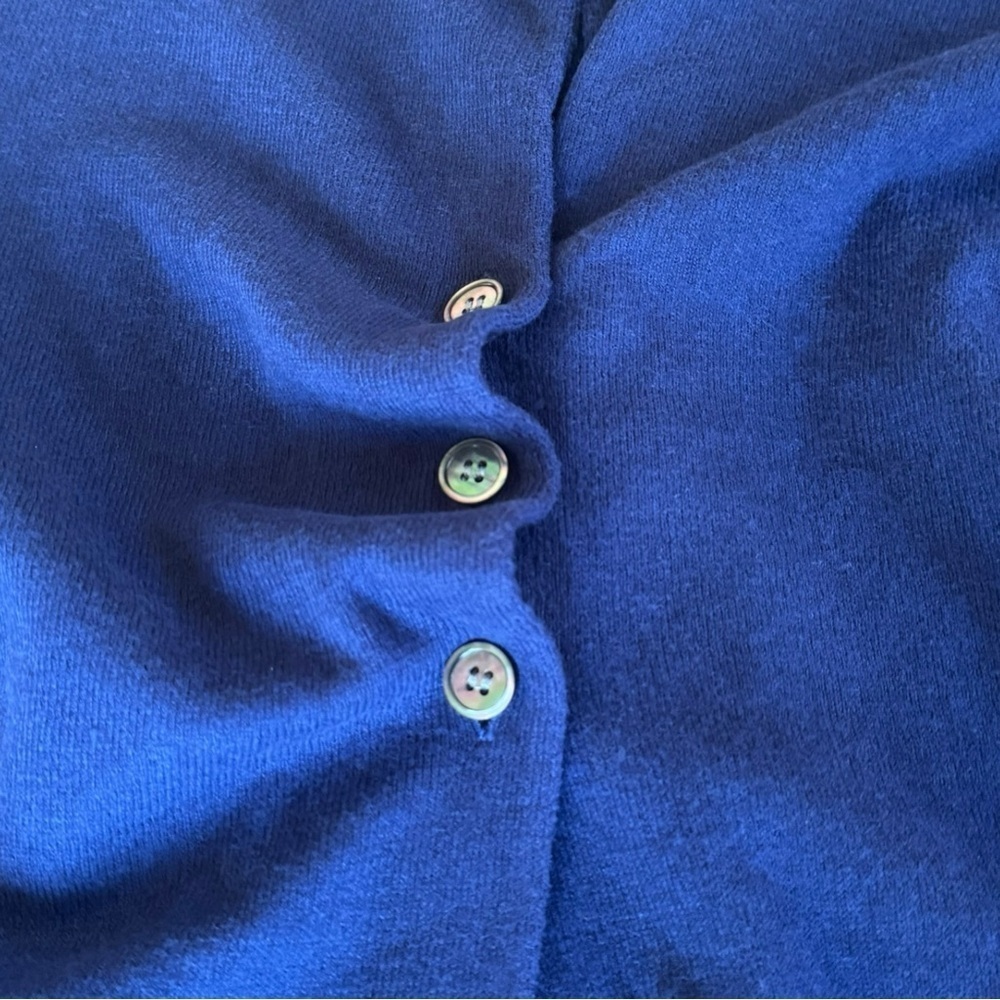 Isabel Murant Etoile ✘ Wool Blend Button Ribbed Plunge Cardigan, Blue, M - Picture 8 of 13